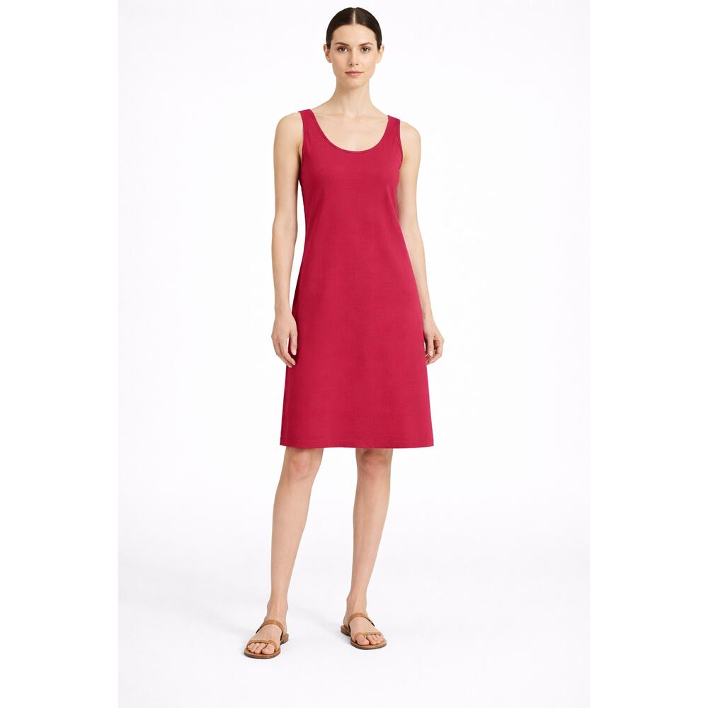Eileen Fisher Shift Dress Womens Petite Small PS Pink Sleeveless Organic Cotton